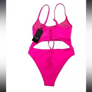 New Hot Pink One-Piece Swimsuit small